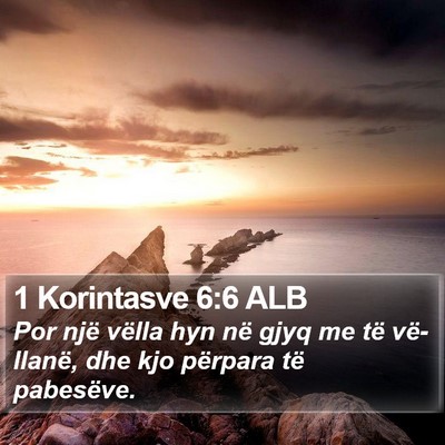 1 Korintasve 6:6 ALB Bible Verse Image