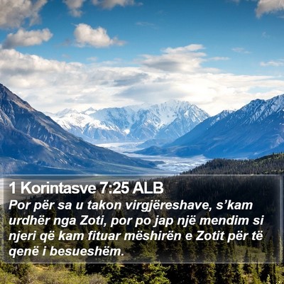1 Korintasve 7:25 ALB Bible Verse Image