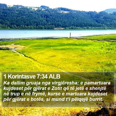 1 Korintasve 7:34 ALB Bible Verse Image