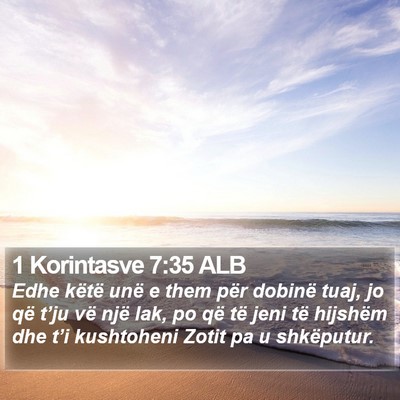 1 Korintasve 7:35 ALB Bible Verse Image