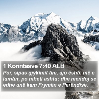 1 Korintasve 7:40 ALB Bible Verse Image