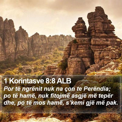 1 Korintasve 8:8 ALB Bible Verse Image