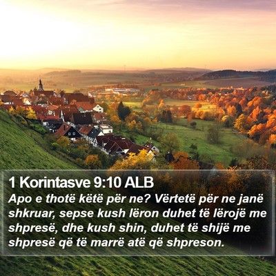 1 Korintasve 9:10 ALB Bible Verse Image