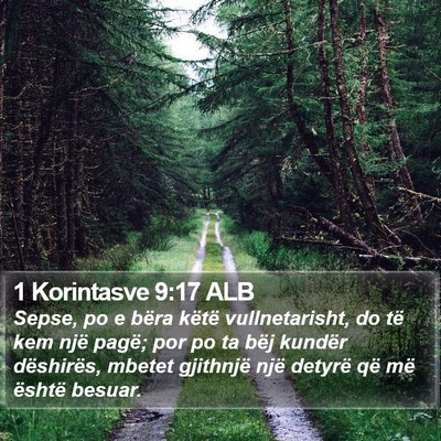 1 Korintasve 9:17 ALB Bible Verse Image