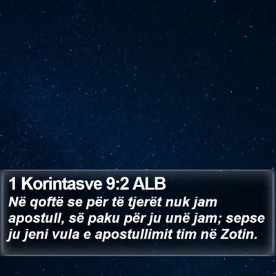 1 Korintasve 9:2 ALB Bible Verse Image