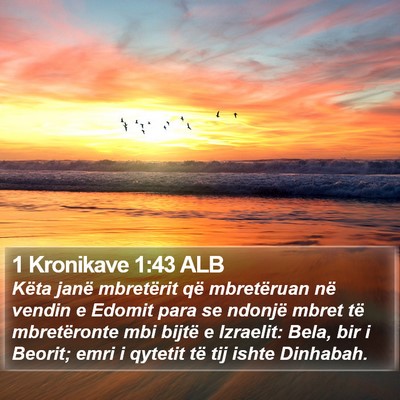 1 Kronikave 1:43 ALB Bible Verse Image