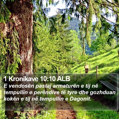 1 Kronikave 10:10 ALB Bible Verse Image