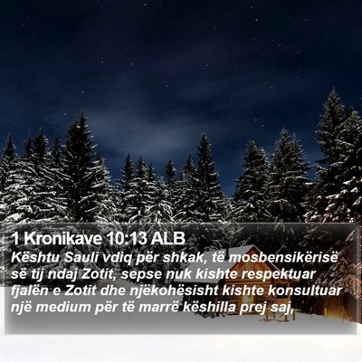 1 Kronikave 10:13 ALB Bible Verse Image
