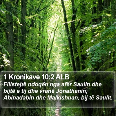 1 Kronikave 10:2 ALB Bible Verse Image