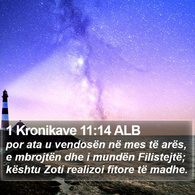 1 Kronikave 11:14 ALB Bible Verse Image