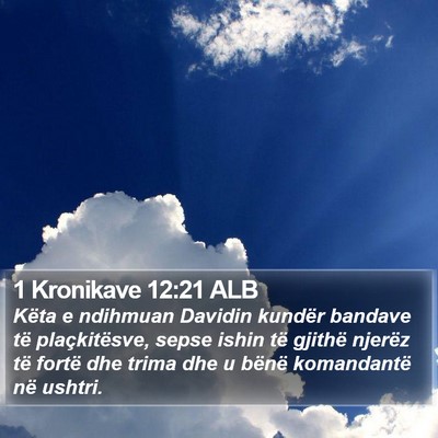 1 Kronikave 12:21 ALB Bible Verse Image