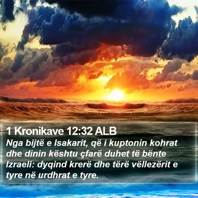 1 Kronikave 12:32 ALB Bible Verse Image