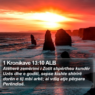 1 Kronikave 13:10 ALB Bible Verse Image