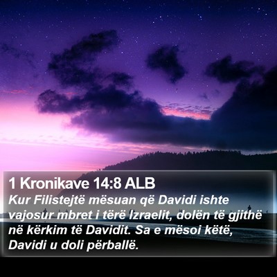 1 Kronikave 14:8 ALB Bible Verse Image