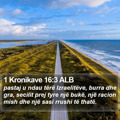 1 Kronikave 16:3 ALB Bible Verse Image