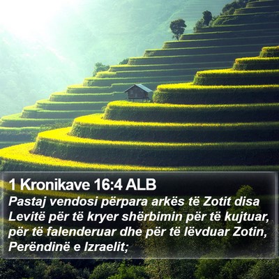 1 Kronikave 16:4 ALB Bible Verse Image