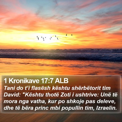 1 Kronikave 17:7 ALB Bible Verse Image