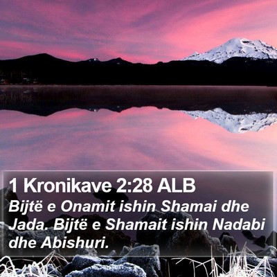 1 Kronikave 2:28 ALB Bible Verse Image