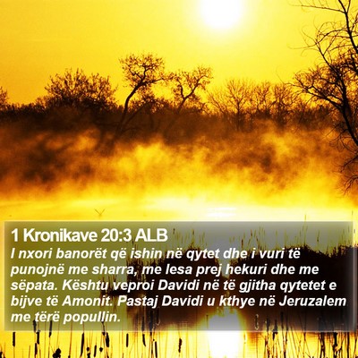 1 Kronikave 20:3 ALB Bible Verse Image