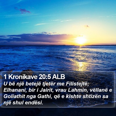 1 Kronikave 20:5 ALB Bible Verse Image