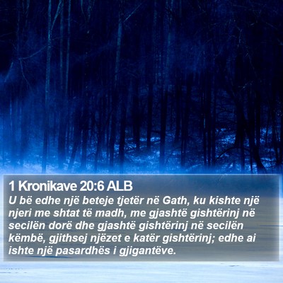 1 Kronikave 20:6 ALB Bible Verse Image