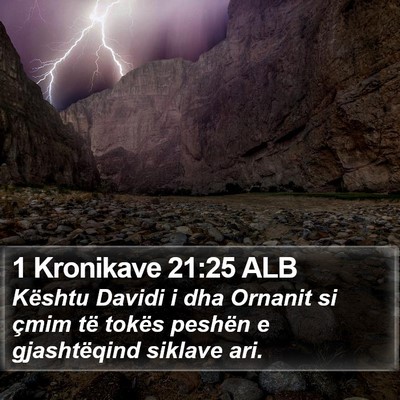 1 Kronikave 21:25 ALB Bible Verse Image