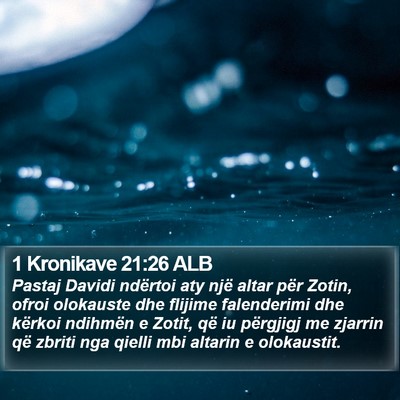 1 Kronikave 21:26 ALB Bible Verse Image