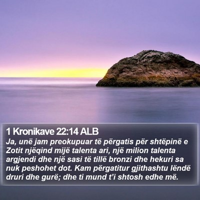 1 Kronikave 22:14 ALB Bible Verse Image
