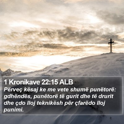 1 Kronikave 22:15 ALB Bible Verse Image