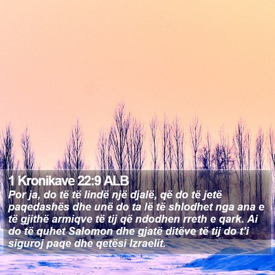 1 Kronikave 22:9 ALB Bible Verse Image