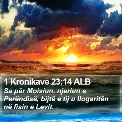 1 Kronikave 23:14 ALB Bible Verse Image