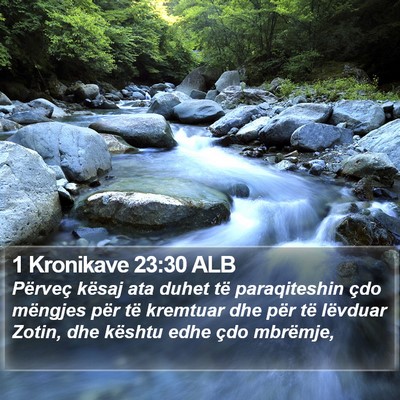 1 Kronikave 23:30 ALB Bible Verse Image