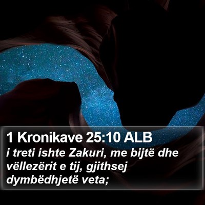 1 Kronikave 25:10 ALB Bible Verse Image