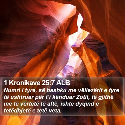 1 Kronikave 25:7 ALB Bible Verse Image
