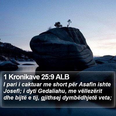 1 Kronikave 25:9 ALB Bible Verse Image
