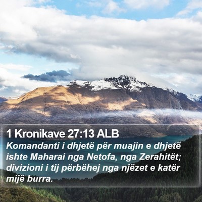 1 Kronikave 27:13 ALB Bible Verse Image