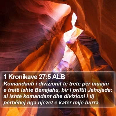 1 Kronikave 27:5 ALB Bible Verse Image