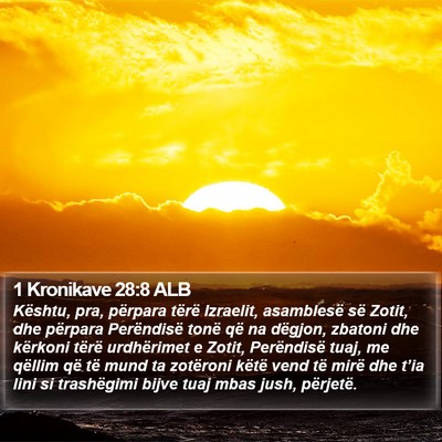 1 Kronikave 28:8 ALB Bible Verse Image