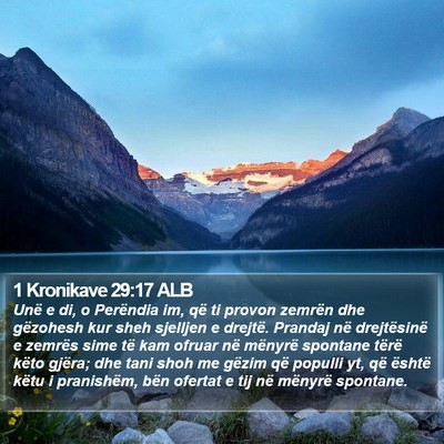 1 Kronikave 29:17 ALB Bible Verse Image