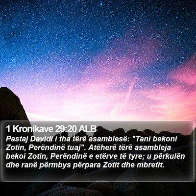 1 Kronikave 29:20 ALB Bible Verse Image