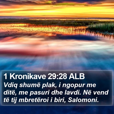 1 Kronikave 29:28 ALB Bible Verse Image
