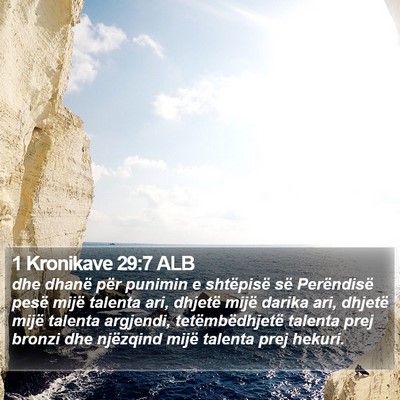 1 Kronikave 29:7 ALB Bible Verse Image