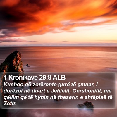 1 Kronikave 29:8 ALB Bible Verse Image