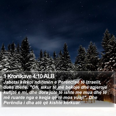 1 Kronikave 4:10 ALB Bible Verse Image