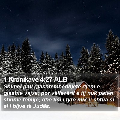 1 Kronikave 4:27 ALB Bible Verse Image