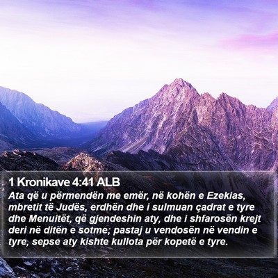 1 Kronikave 4:41 ALB Bible Verse Image
