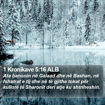 1 Kronikave 5:16 ALB Bible Verse Image