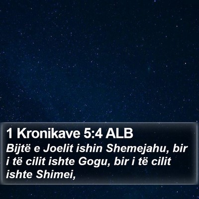 1 Kronikave 5:4 ALB Bible Verse Image