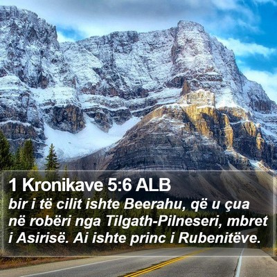 1 Kronikave 5:6 ALB Bible Verse Image