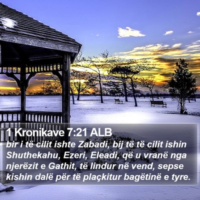 1 Kronikave 7:21 ALB Bible Verse Image